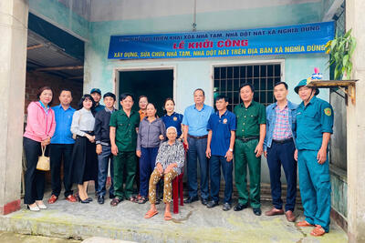 Lễ khởi công thực hiện chương trình xóa nhà tạm nhà dột nát trên địa bàn xã Nghĩa Dũng